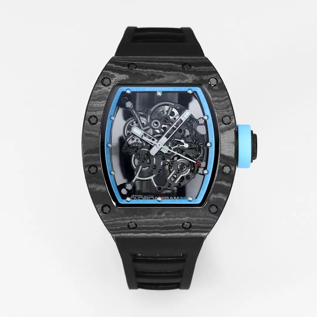 RICHARD MILLE RM055 Rediseñado original 1:1 Mejor edición BBR Factory 2024 Bisel azul 