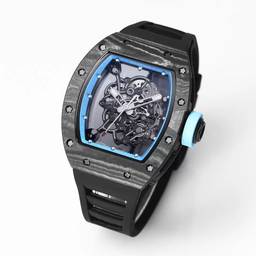 RICHARD MILLE RM055 Rediseñado original 1:1 Mejor edición BBR Factory 2024 Bisel azul 