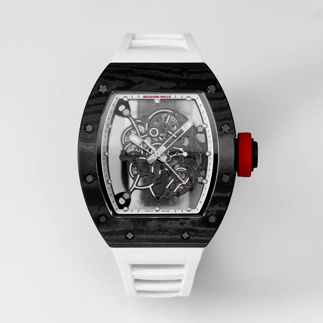 RICHARD MILLE RM055 Cinturino bianco originale 1:1 Best Edition BBR Factory 2024 riprogettato 