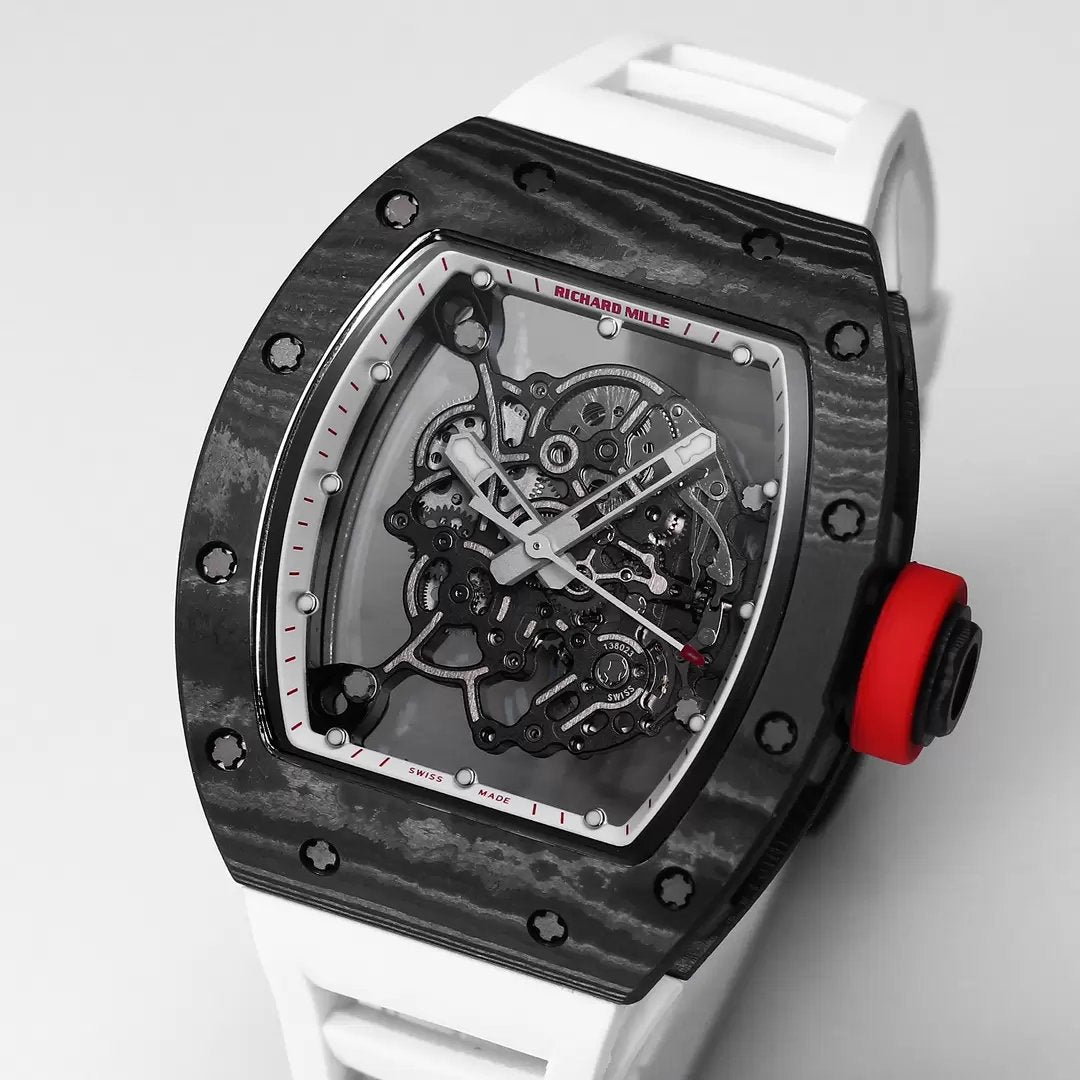 RICHARD MILLE RM055 Cinturino bianco originale 1:1 Best Edition BBR Factory 2024 riprogettato 