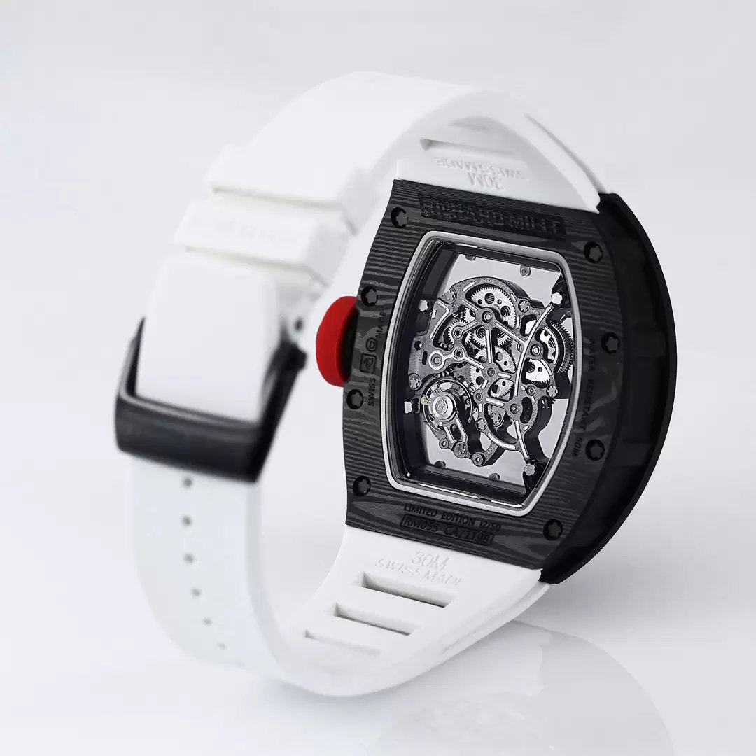 RICHARD MILLE RM055 Redesigned original 1:1 Best Edition BBR Factory 2024 White Strap