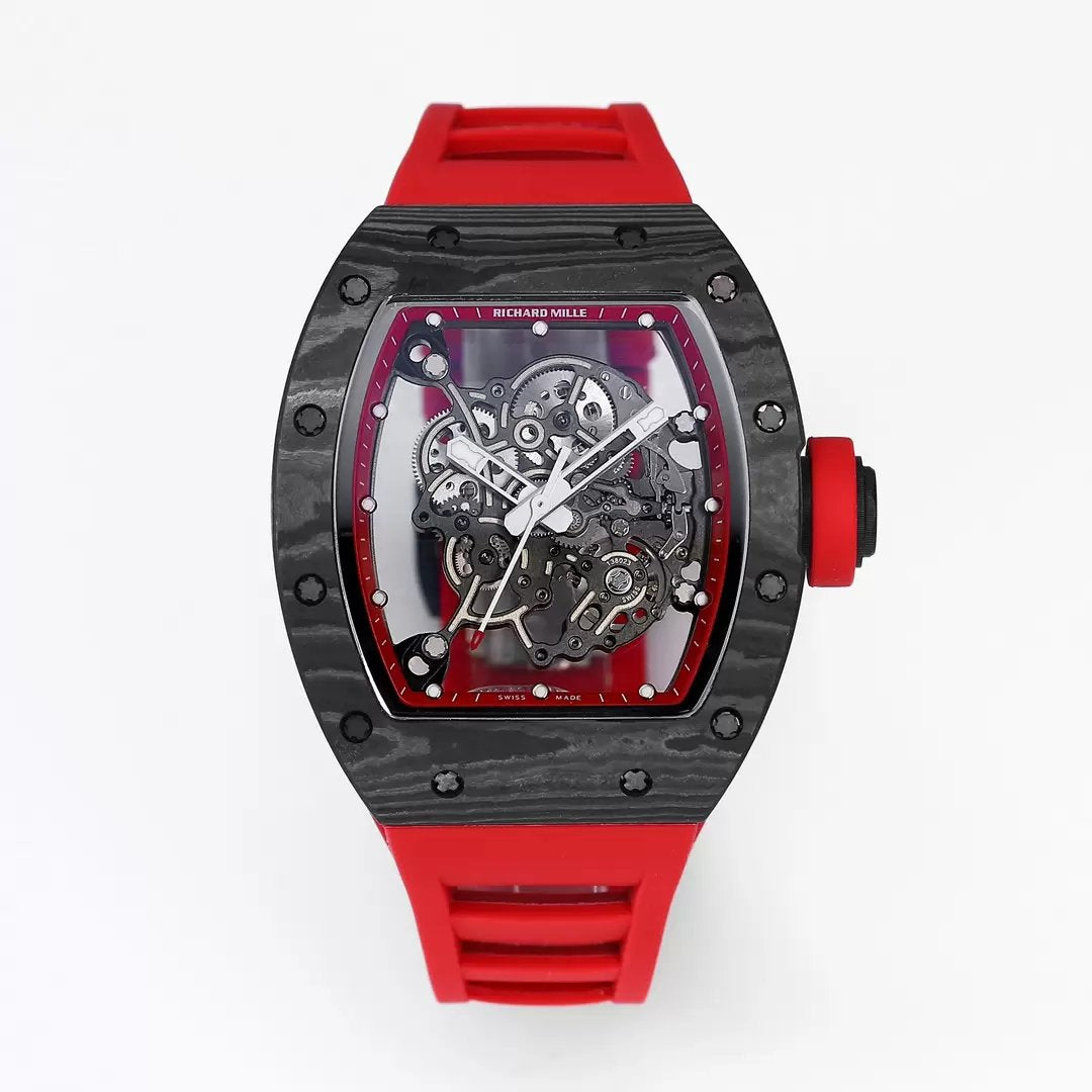 RICHARD MILLE RM055 Rediseñado original 1:1 Mejor Edición BBR Factory 2024 Correa Roja 