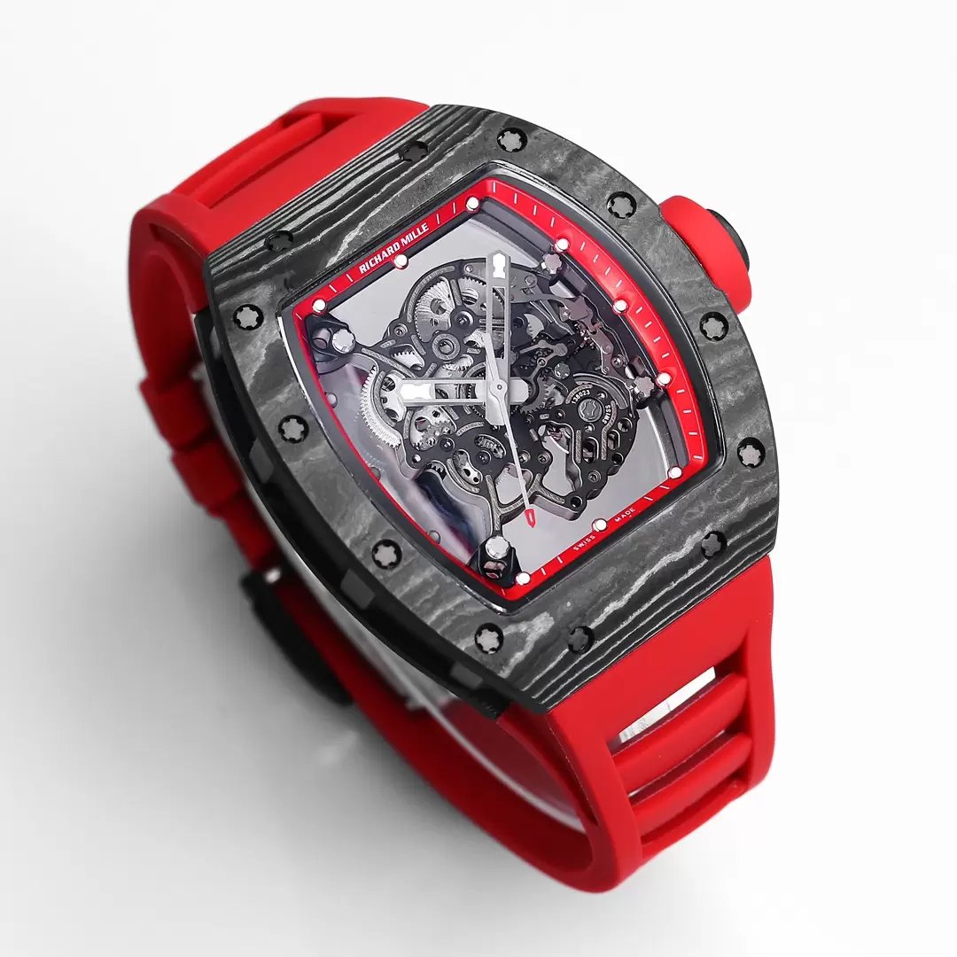 RICHARD MILLE RM055 Rediseñado original 1:1 Mejor Edición BBR Factory 2024 Correa Roja 