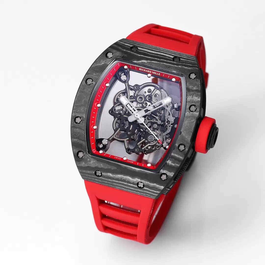 RICHARD MILLE RM055 Rediseñado original 1:1 Mejor Edición BBR Factory 2024 Correa Roja 