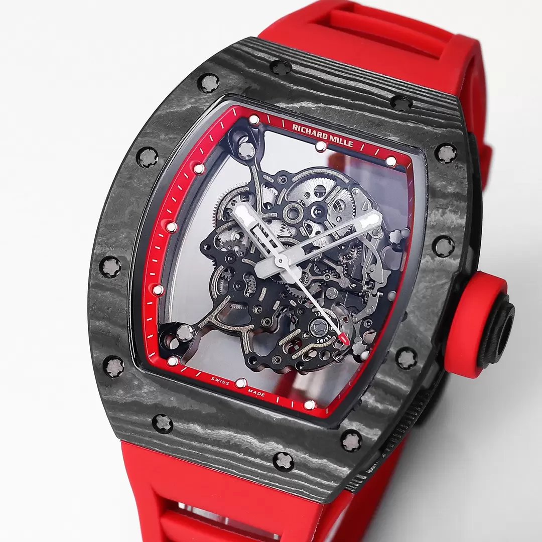 RICHARD MILLE RM055 Rediseñado original 1:1 Mejor Edición BBR Factory 2024 Correa Roja 