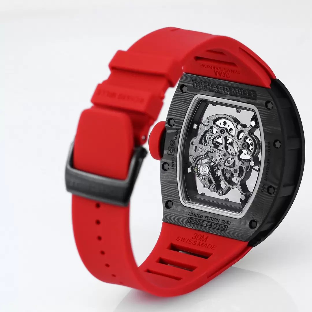 RICHARD MILLE RM055 Rediseñado original 1:1 Mejor Edición BBR Factory 2024 Correa Roja 