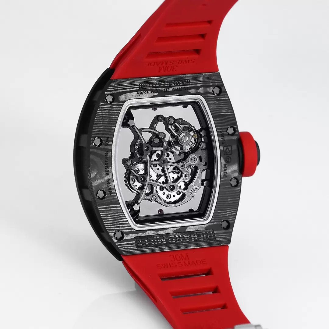 RICHARD MILLE RM055 Rediseñado original 1:1 Mejor Edición BBR Factory 2024 Correa Roja 