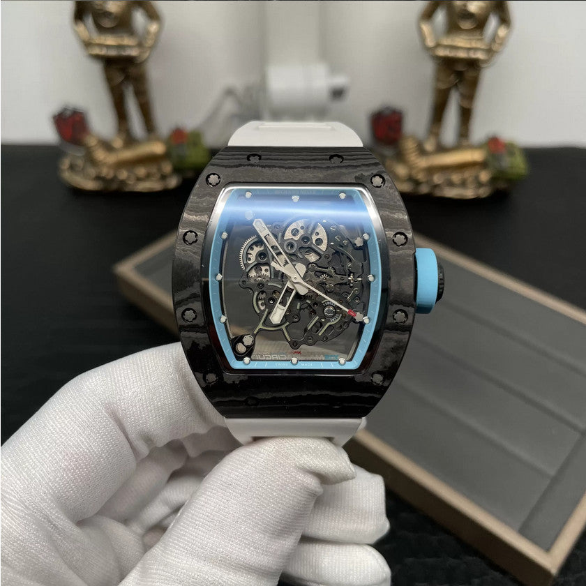 RICHARD MILLE RM055 Cinturino blu bianco ridisegnato originale 1: 1 Best Edition BBR Factory 2024 