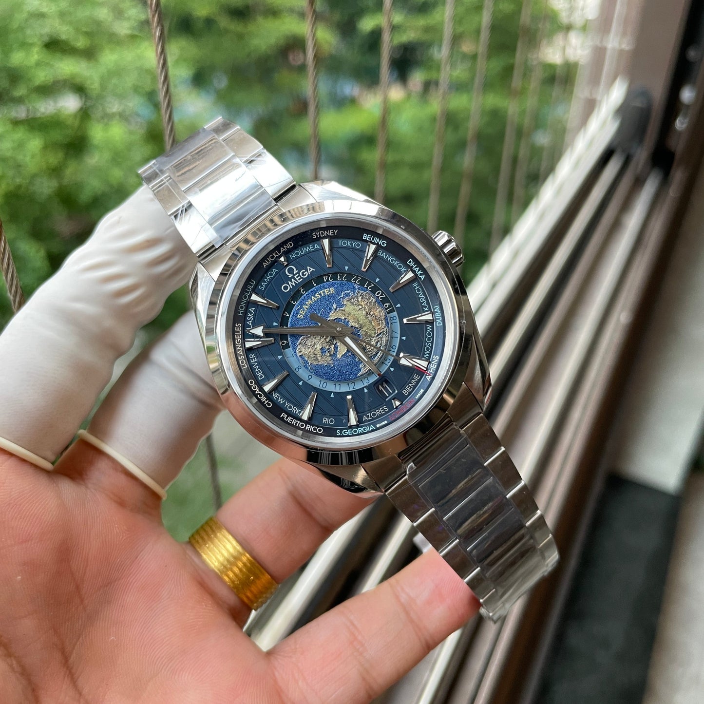 Omega Seamaster Aqua Terra GMT Worldtimer 220.10.43.22.03.001 Best Edition VS Factory Blue Dial