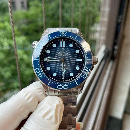 Omega Seamaster Diver 300M 210.30.42.20.03.003 Summer Blue 1: 1 Best Edition VS quadrante blu di fabbrica