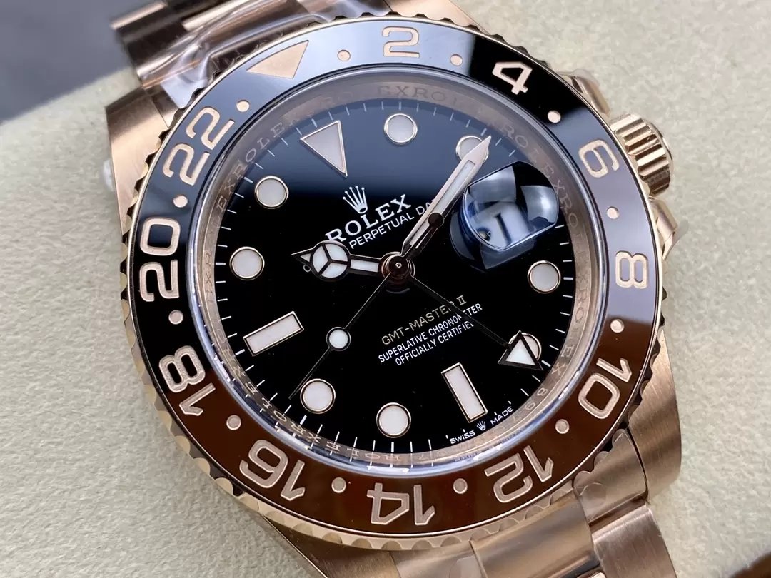 Rolex GMT Master II 126715CHNR-0001 1:1 Mejor Edición C+ Factory Oro Rosa