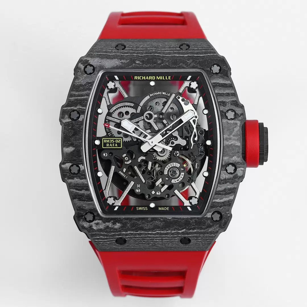 Richard Mille RM035-02 1:1 Best Edition BBR Factory NTPT Cassa in carbonio Cinturino rosso 