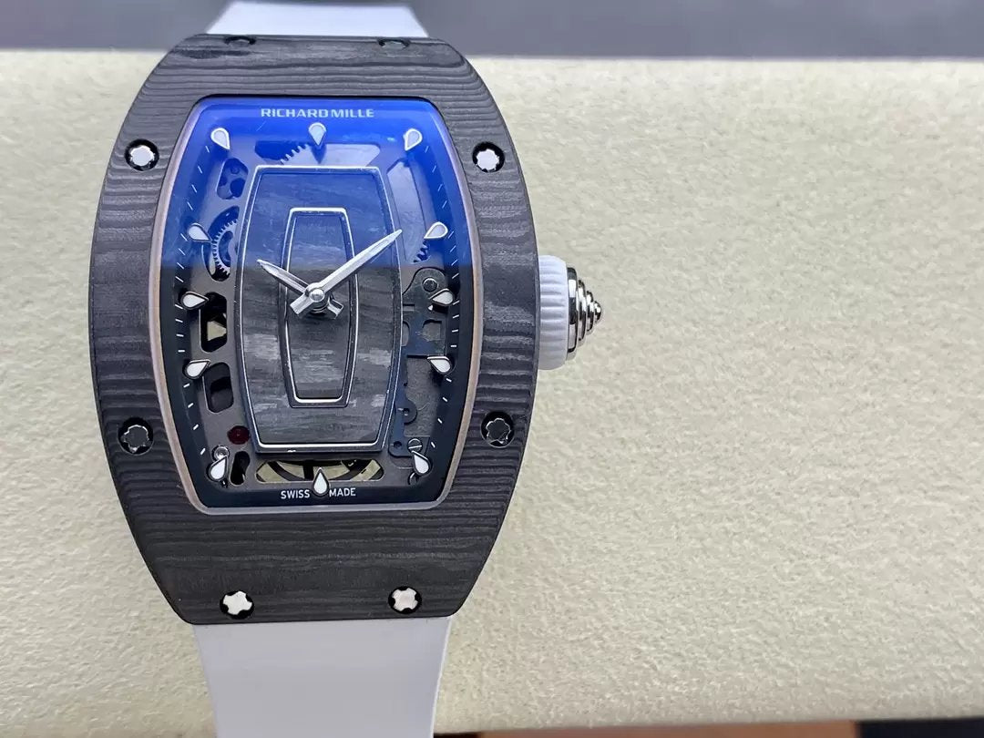 Richard Mille RM 07 RM007 Carbon NTPT Case 1:1 Best Edition G+ Factory Cinturino Bianco