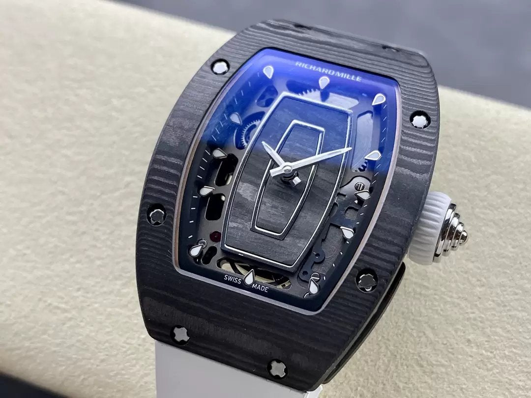 Richard Mille RM 07 RM007 Carbon NTPT Case 1:1 Best Edition G+ Factory Cinturino Bianco