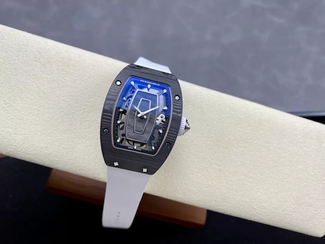 Richard Mille RM 07 RM007 Carbon NTPT Case 1:1 Best Edition G+ Factory Cinturino Bianco