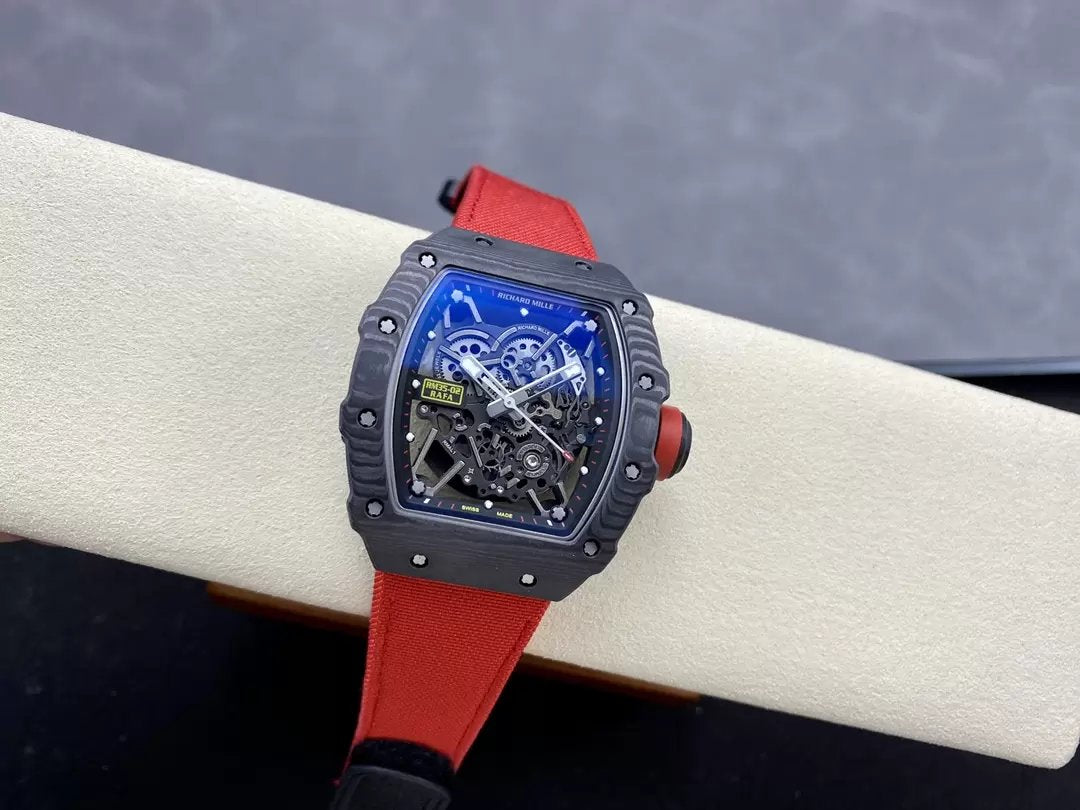 Richard Mille RM035-02 G+ Factory RM3502 Carbon NTPT Cinturino Velcro Rosso 