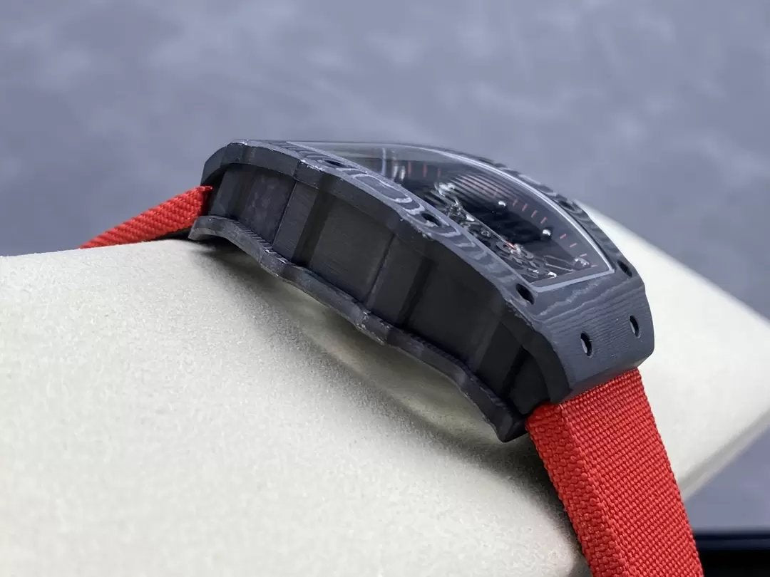 Richard Mille RM035-02 G+ Factory RM3502 Carbon NTPT Cinturino Velcro Rosso 