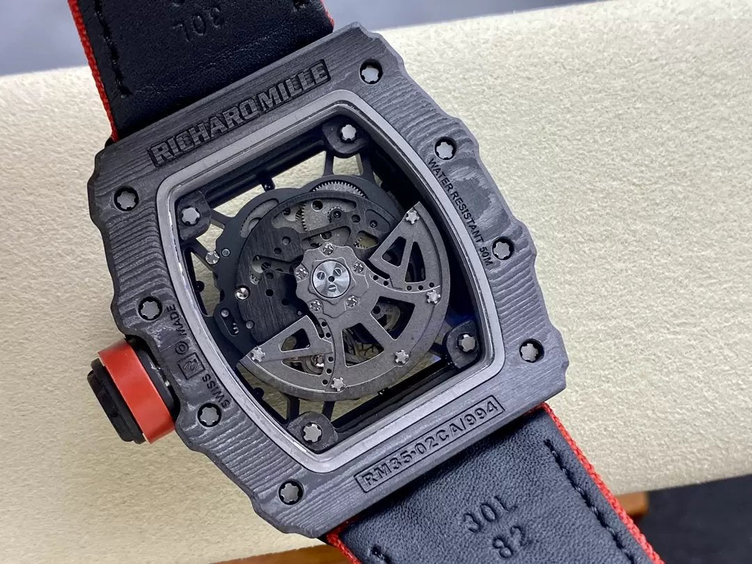 Richard Mille RM035-02 G+ Factory RM3502 Carbon NTPT Cinturino Velcro Rosso 