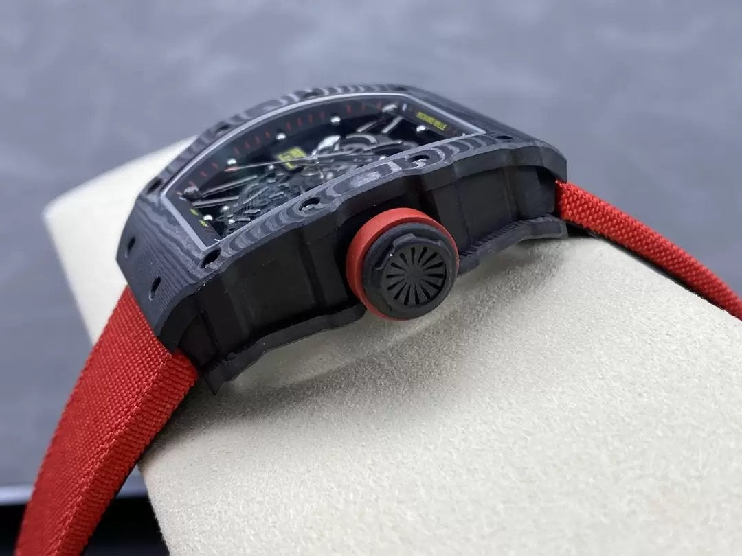 Richard Mille RM035-02 G+ Factory RM3502 Carbon NTPT Cinturino Velcro Rosso 