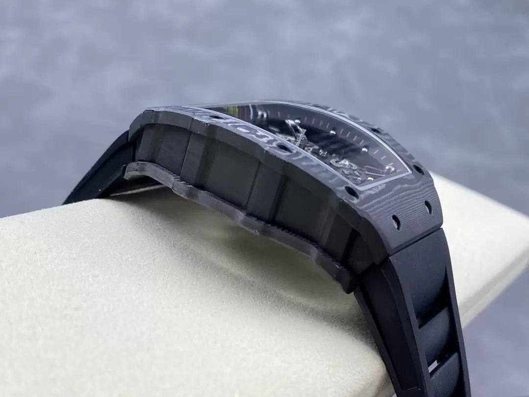 Correa de caucho negra NTPT de carbono Richard Mille RM035-02 G+ Factory RM3502 