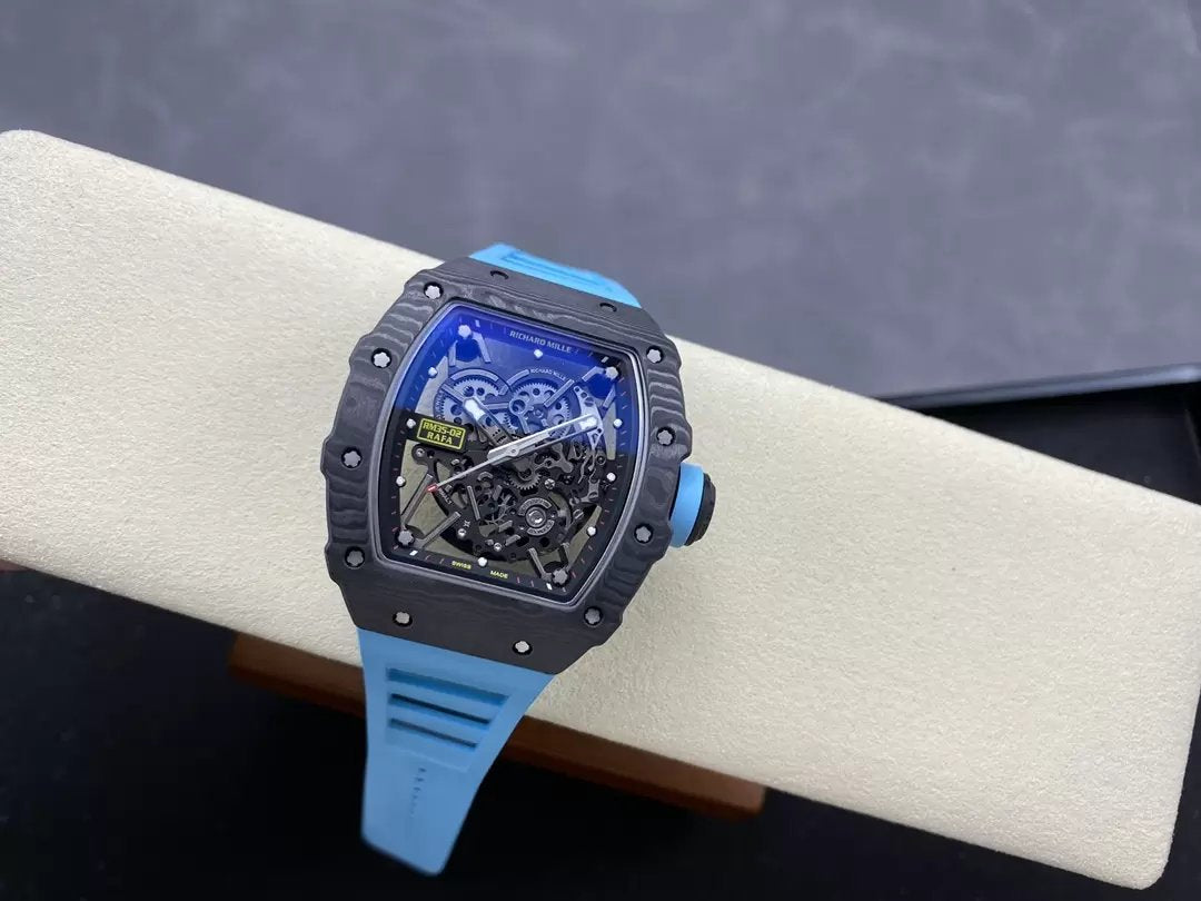 Richard Mille RM035-02 G+ Factory RM3502 Carbon NTPT Cinturino Blu 