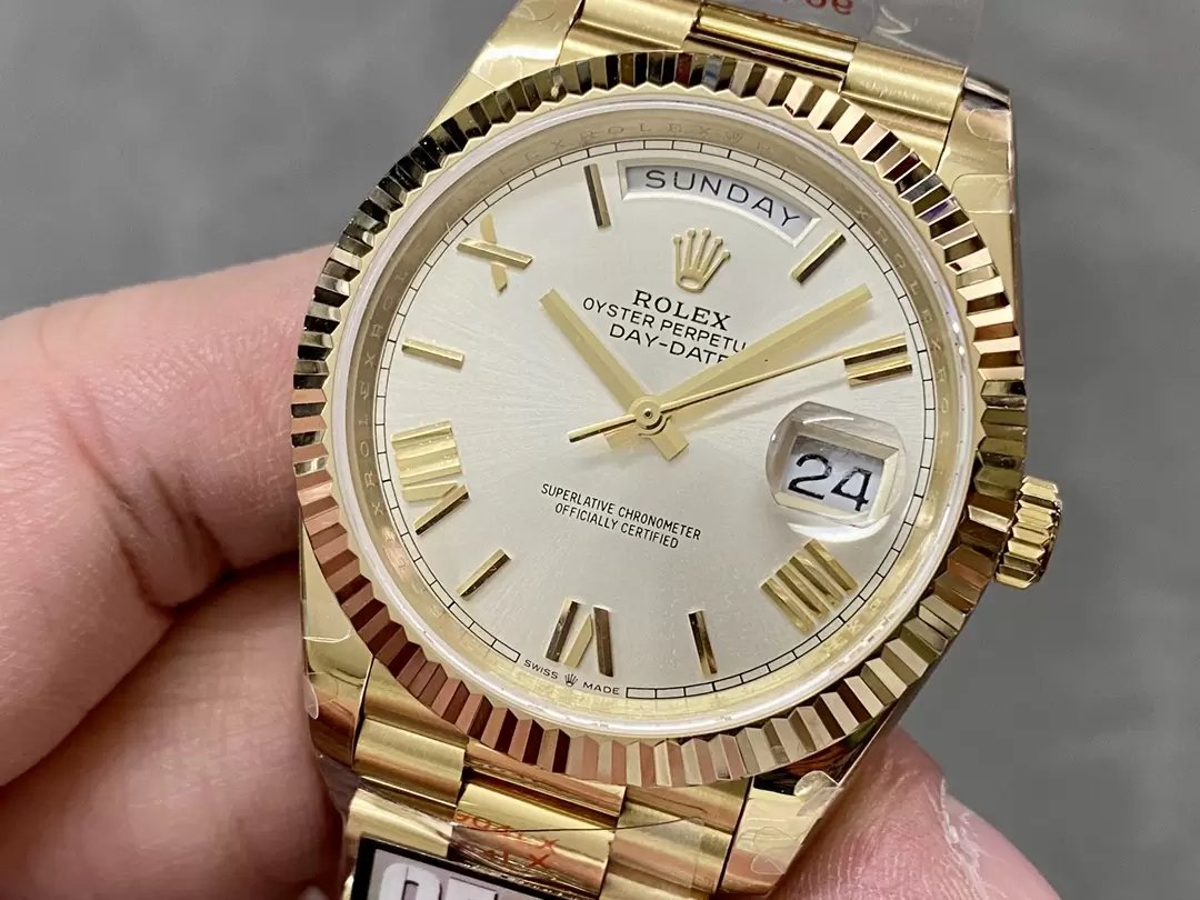 Rolex Day Date 40 m228238-0042 Esfera plateada 1:1 Versión de contrapeso de mejor edición 183 gramos QF Factory