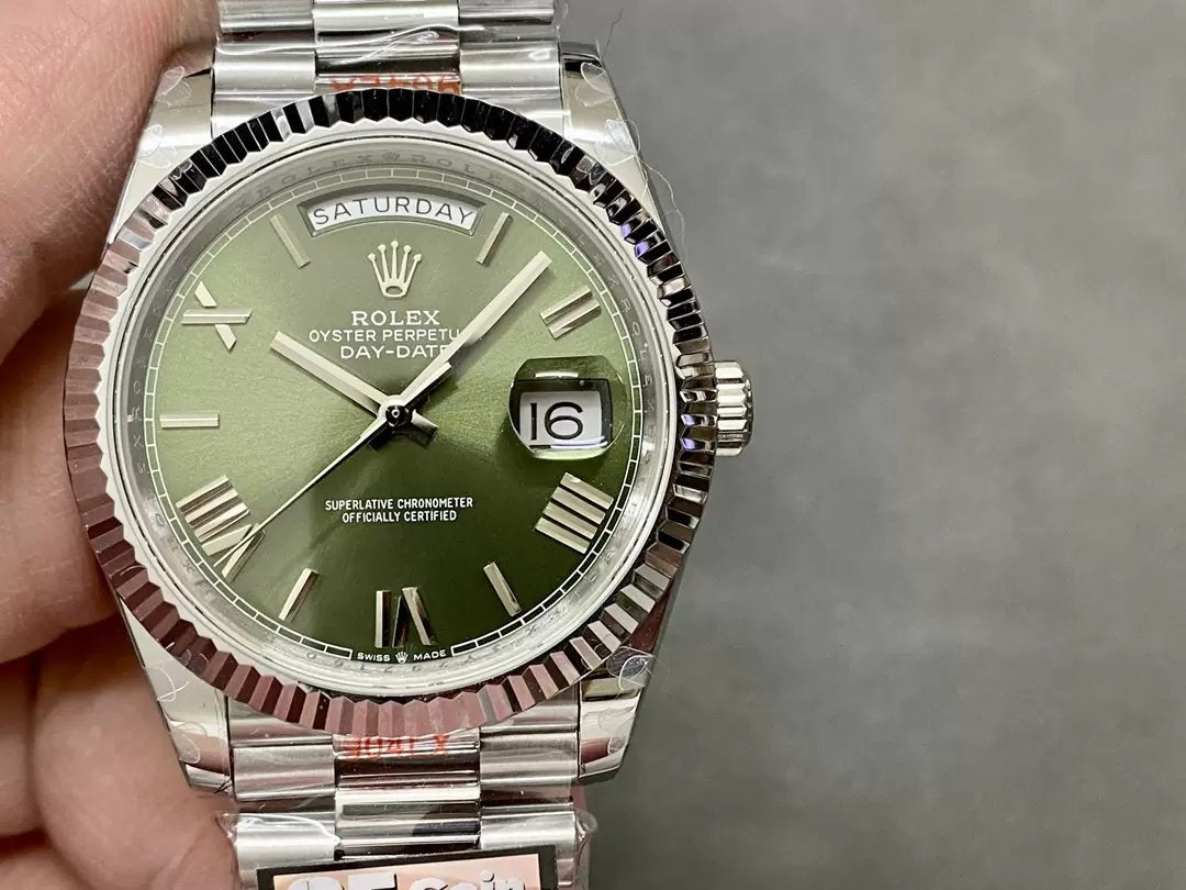 Rolex Day Date 40 m228236-0008 Quadrante verde 1:1 Best Edition Contrappeso Versione 183 Grammi QF Fabbrica