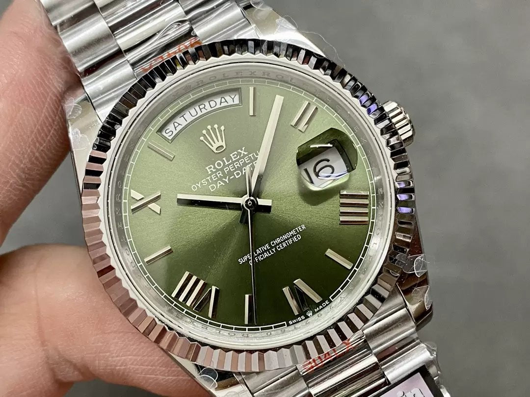 Rolex Day Date 40 m228236-0008 Esfera verde 1:1 Versión de contrapeso de la mejor edición 183 gramos QF Factory