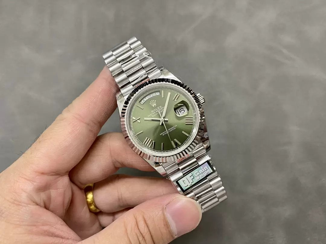 Rolex Day Date 40 m228236-0008 Esfera verde 1:1 Versión de contrapeso de la mejor edición 183 gramos QF Factory