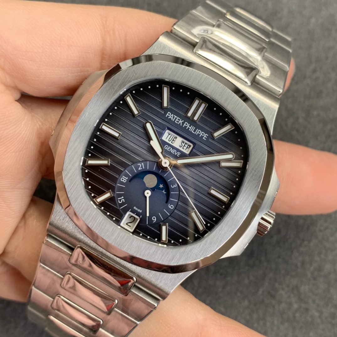 Patek Philippe Nautilus 5726 1:1 Best Edition GR Factory V3 Quadrante Blu Acciaio Inossidabile