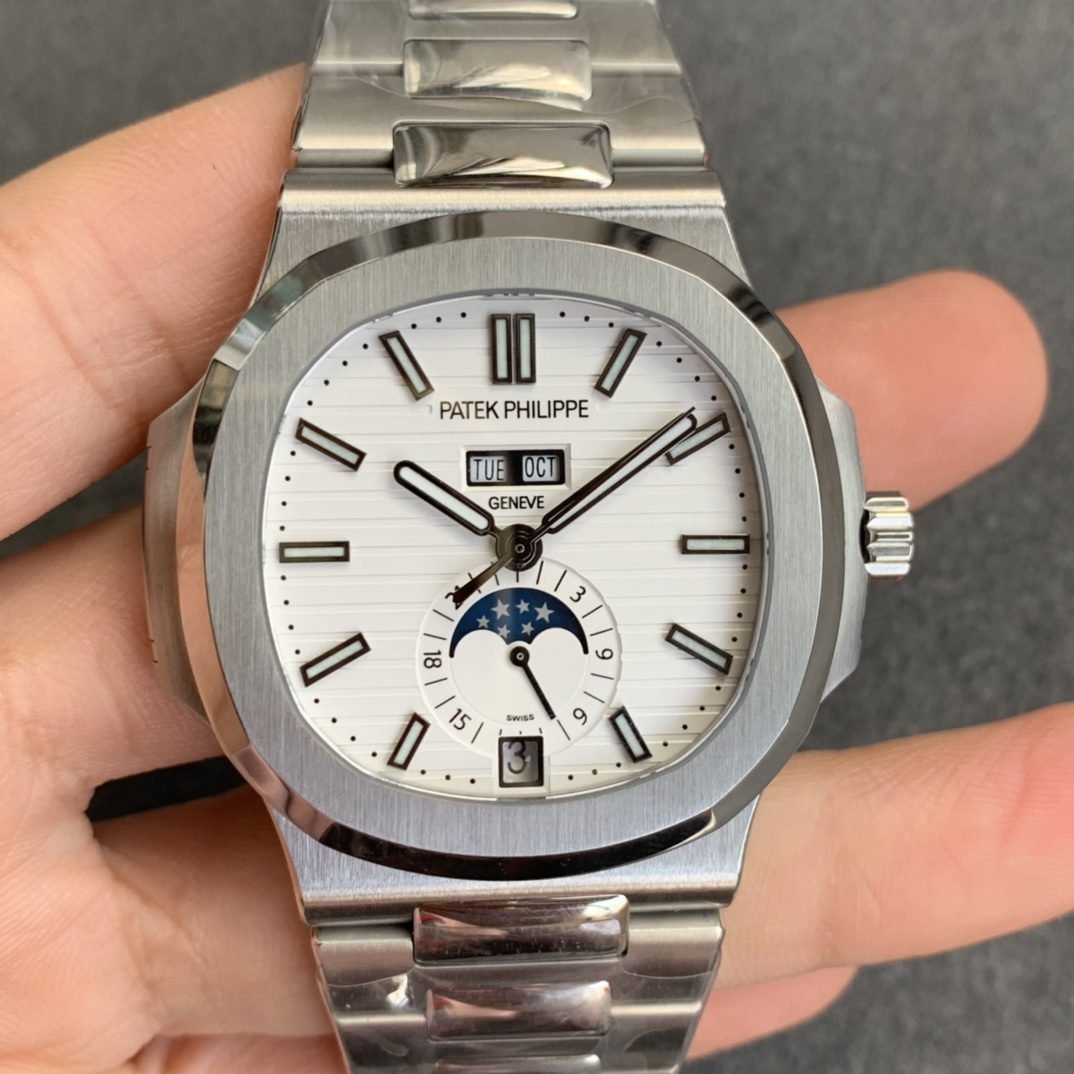 Patek Philippe Nautilus 5726 1:1 Best Edition GR Factory V3 Esfera blanca Acero inoxidable