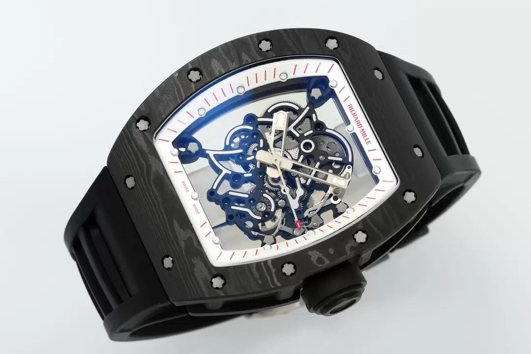 RICHARD MILLE  RM055 RM-055 ZF 2024 1:1 Best Edition Carbon Fiber Case Black Rubber