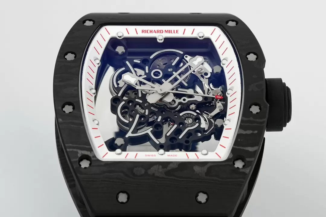 RICHARD MILLE  RM055 RM-055 ZF 2024 1:1 Best Edition Carbon Fiber Case Black Rubber