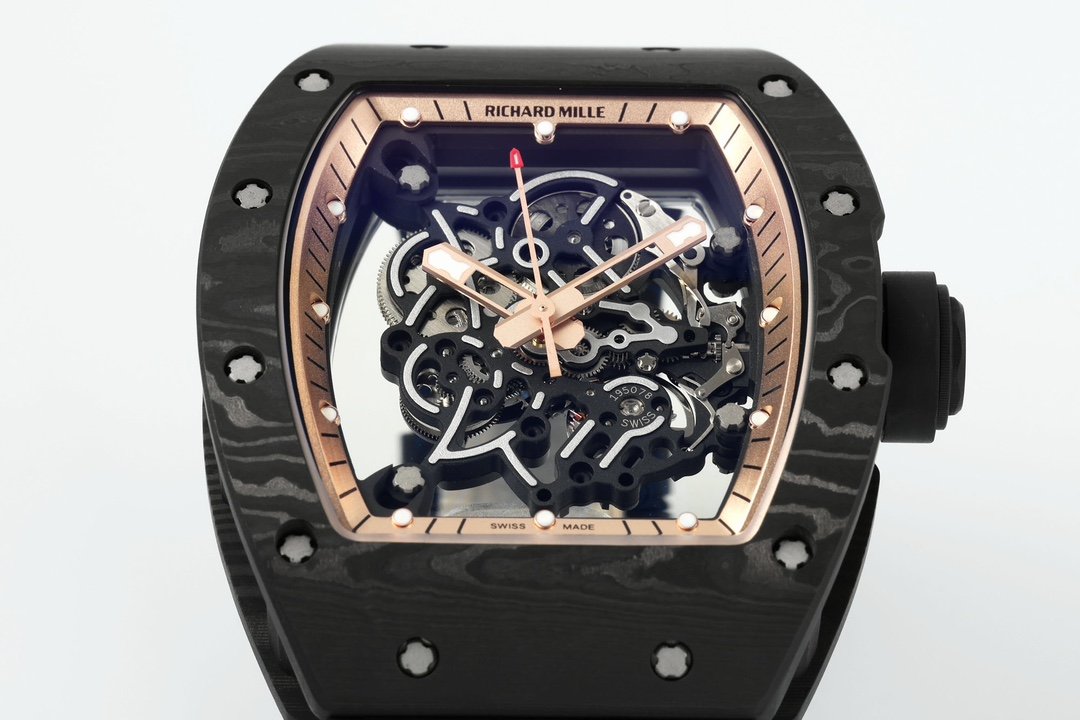 RICHARD MILLE RM055 ZF 2024 1:1 Best Edition Cassa in fibra di carbonio Quadrante oro rosa 