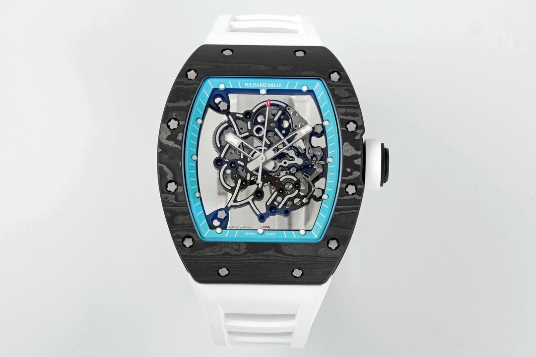 RICHARD MILLE RM055 ZF 2024 1:1 Best Edition Cassa in fibra di carbonio Quadrante turchese 