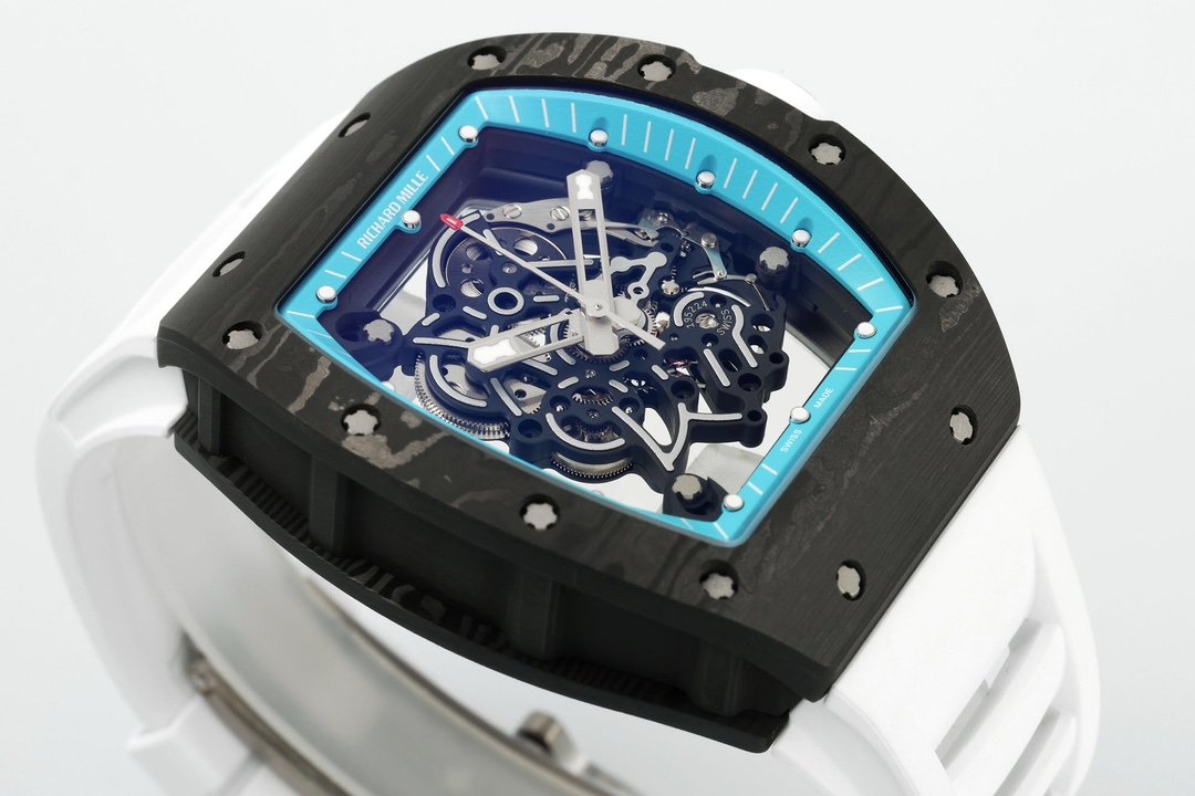 RICHARD MILLE RM055 ZF 2024 1:1 Best Edition Cassa in fibra di carbonio Quadrante turchese 