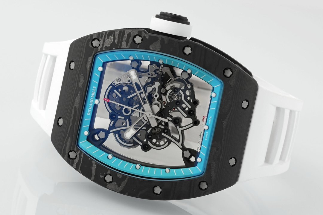 RICHARD MILLE RM055 ZF 2024 1:1 Best Edition Cassa in fibra di carbonio Quadrante turchese 