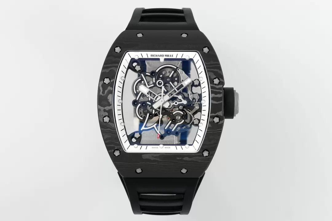 RICHARD MILLE RM055 ZF 2024 1:1 Best Edition Cassa in fibra di carbonio Quadrante bianco 