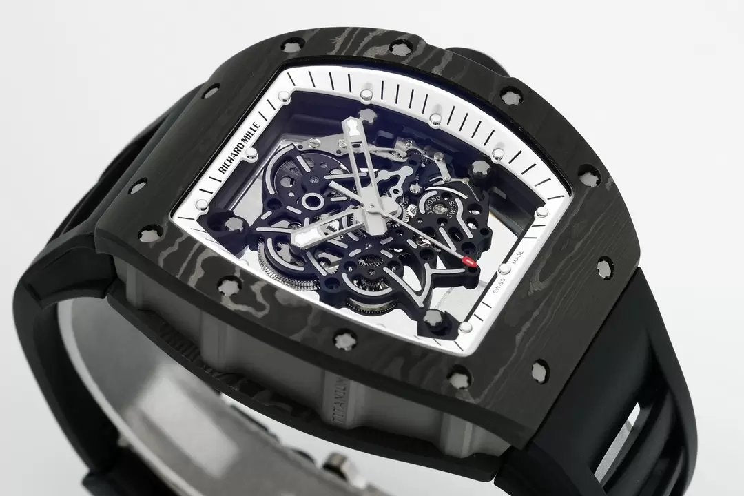 RICHARD MILLE RM055 ZF 2024 1:1 Best Edition Cassa in fibra di carbonio Quadrante bianco 