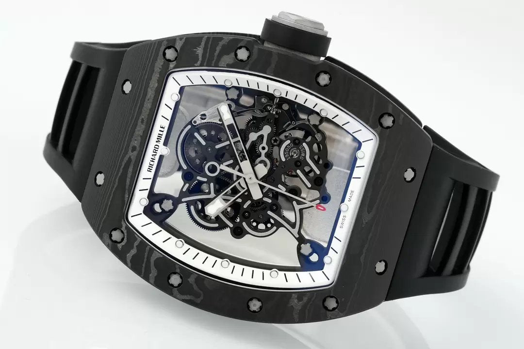 RICHARD MILLE RM055 ZF 2024 1:1 Best Edition Cassa in fibra di carbonio Quadrante bianco 