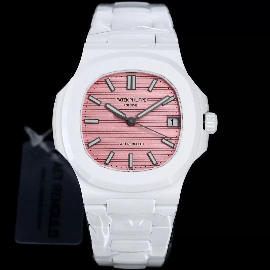 [AET modificado] Patek Philippe Nautilus 5711 Cerámica Esfera rosa 1:1 Mejor edición