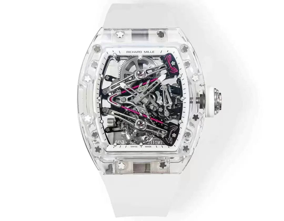 Movimiento tourbillon RM38-02 de Richard Mille, clon 1:1, correa de caucho de fábrica RM