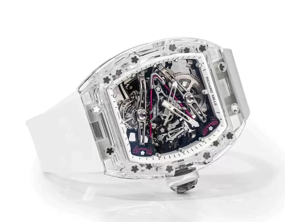 Movimiento tourbillon RM38-02 de Richard Mille, clon 1:1, correa de caucho de fábrica RM