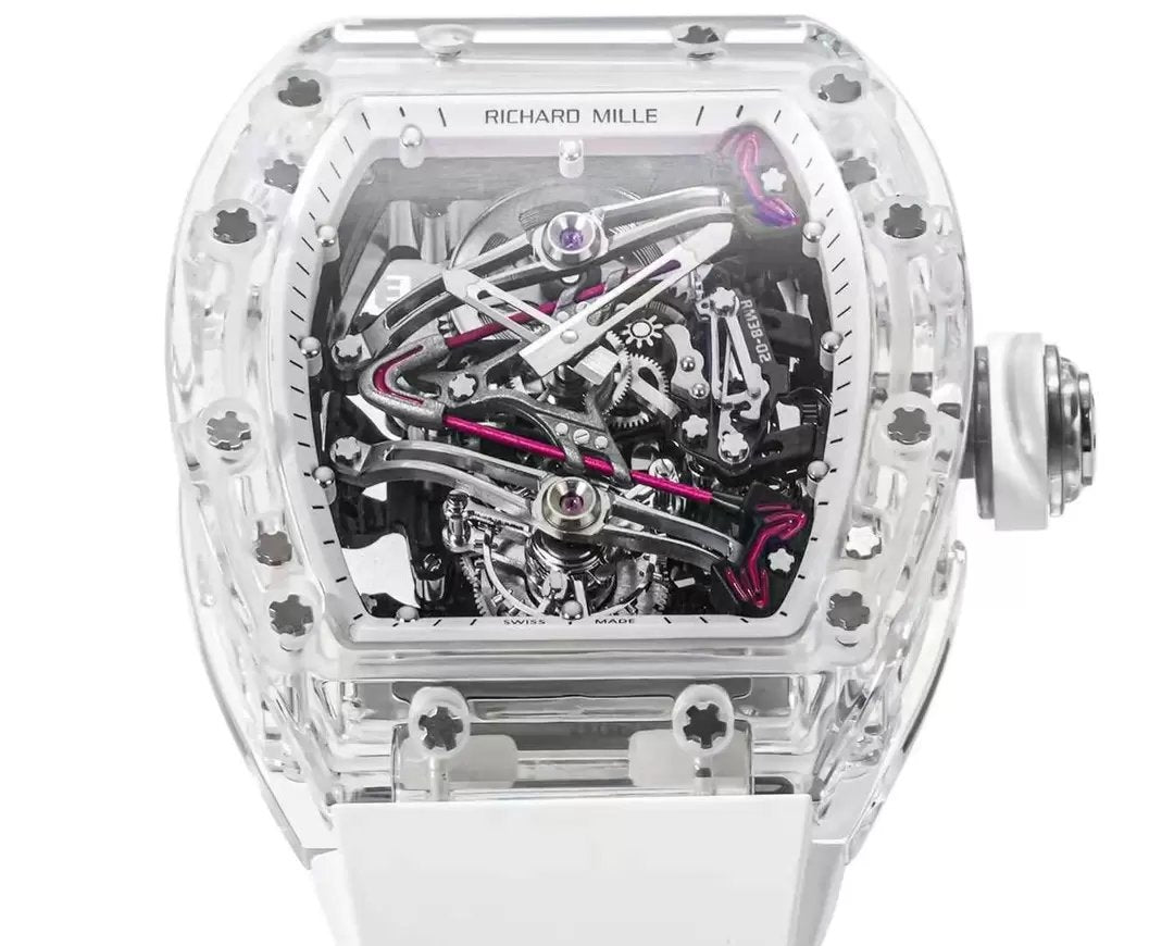 Movimiento tourbillon RM38-02 de Richard Mille, clon 1:1, correa de caucho de fábrica RM