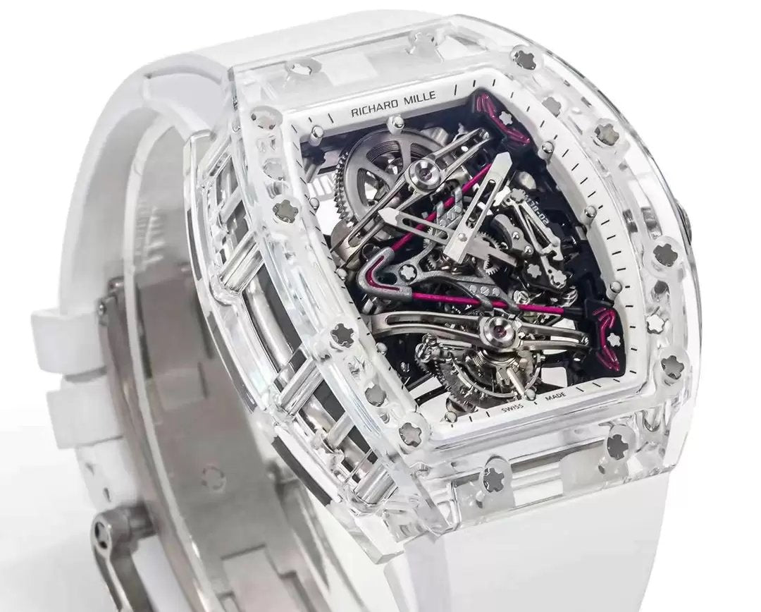 Movimiento tourbillon RM38-02 de Richard Mille, clon 1:1, correa de caucho de fábrica RM