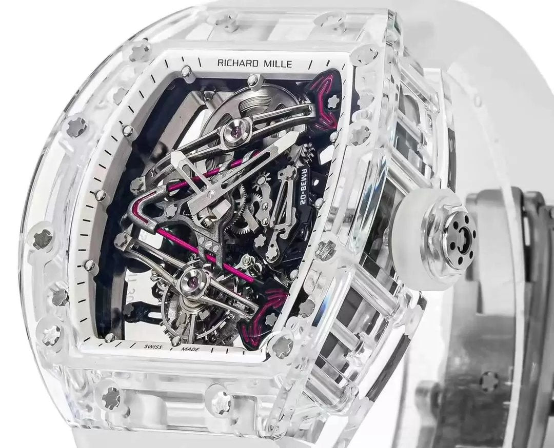 Richard Mille RM38-02 Tourbillon Movement 1:1 Best Edition RM Factory Cassa trasparente Cinturino in gomma