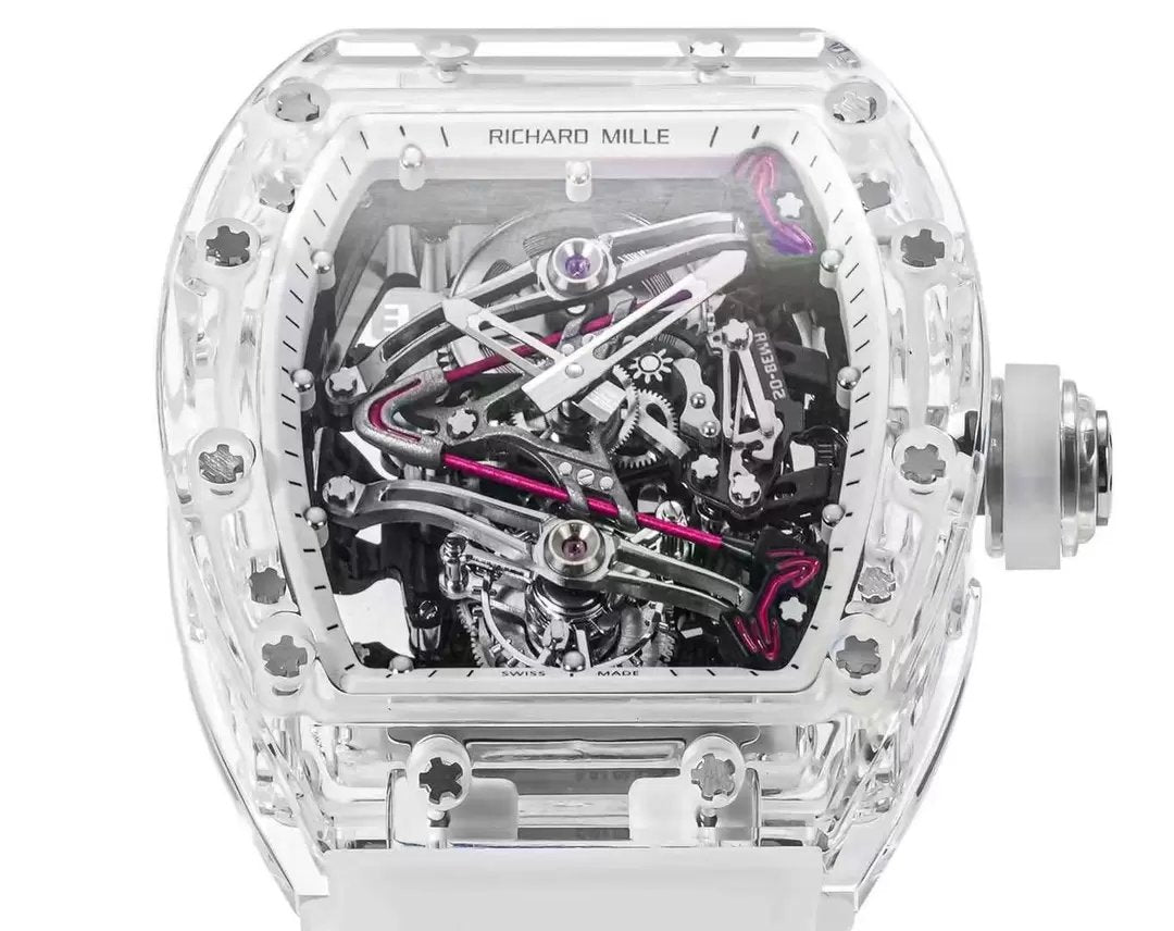 Richard Mille RM38-02 Tourbillon Movement 1:1 Best Edition RM Factory Transparent case Rubber Strap