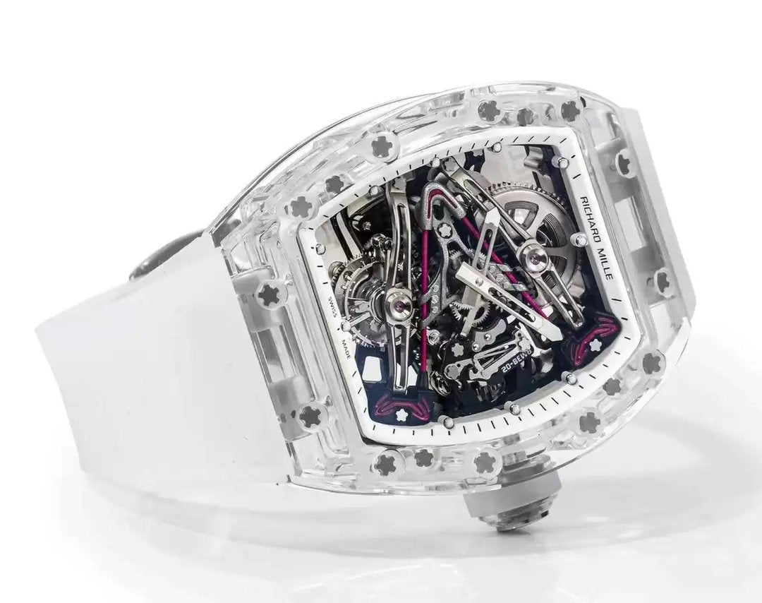 Richard Mille RM38-02 Tourbillon Movement 1:1 Best Edition RM Factory Cassa trasparente Cinturino in gomma