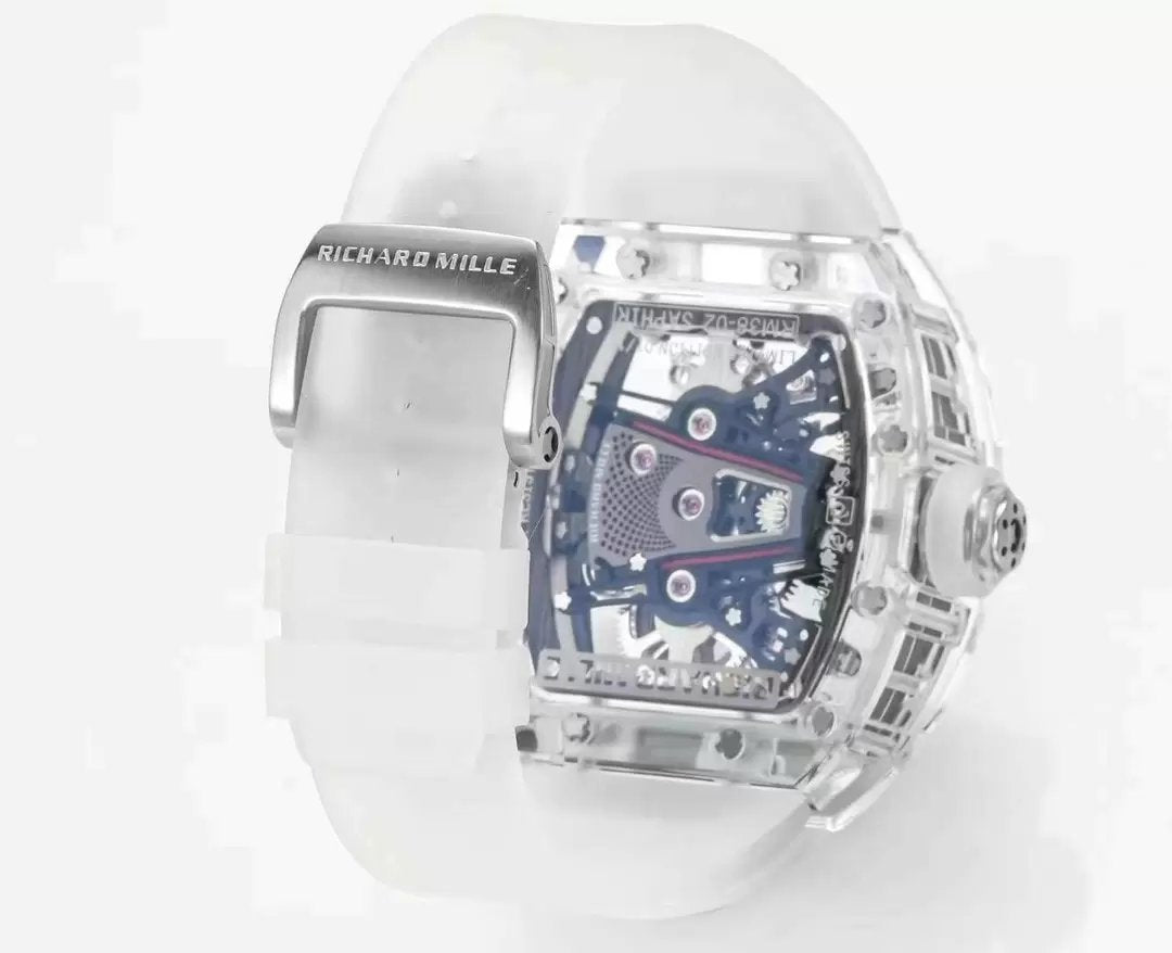 Richard Mille RM38-02 Tourbillon Movement 1:1 Best Edition RM Factory Cassa trasparente Cinturino in gomma