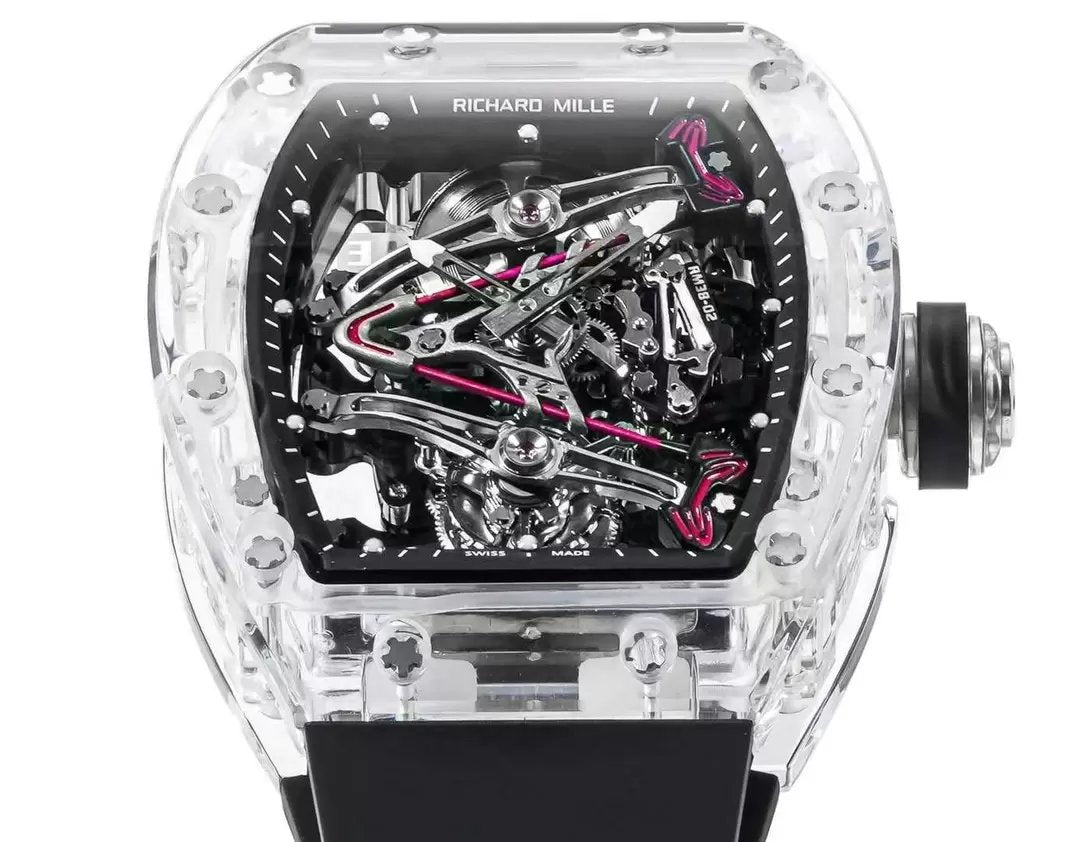 Movimiento tourbillon Richard Mille RM38-02 Edición limitada a 1:1 Correa de caucho negra de fábrica RM